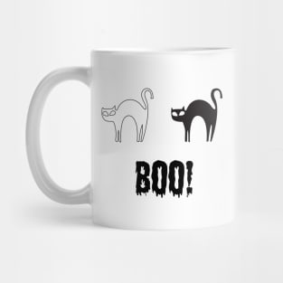 Boo the cat is frightened Mug